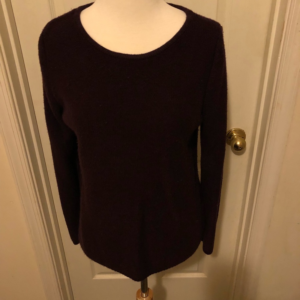 Purple zip open-back sweater